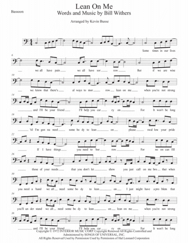Lean On Me (arr. Kevin Busse)