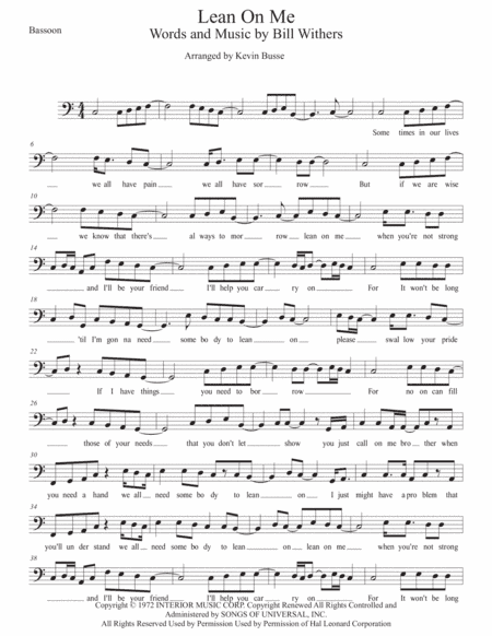 Lean On Me (arr. Kevin Busse)