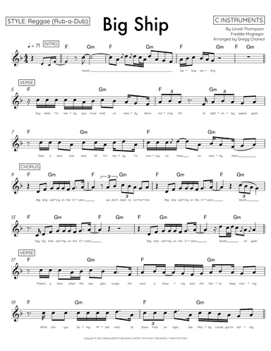 Big Ship (arr. Gregg Charest)