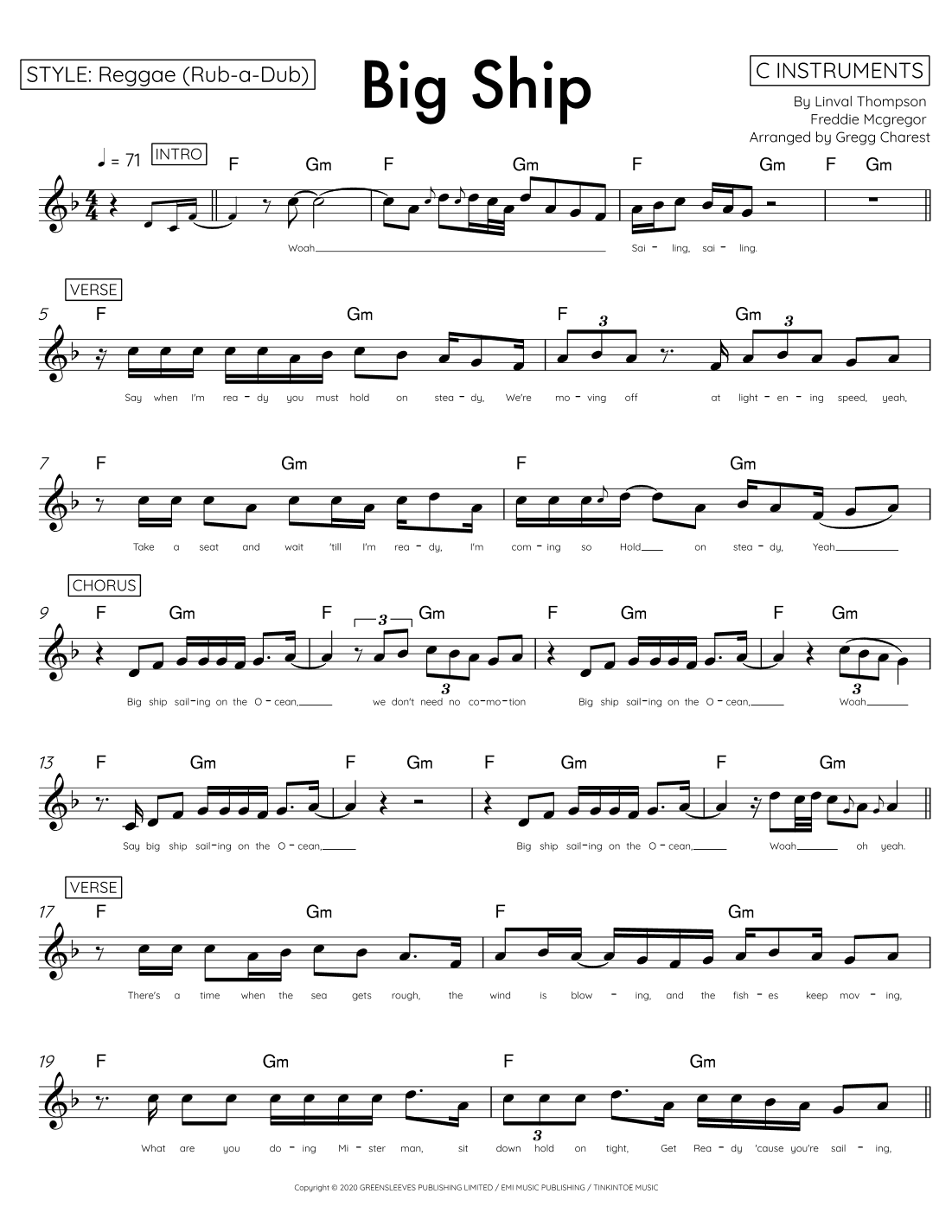 Big Ship (arr. Gregg Charest)