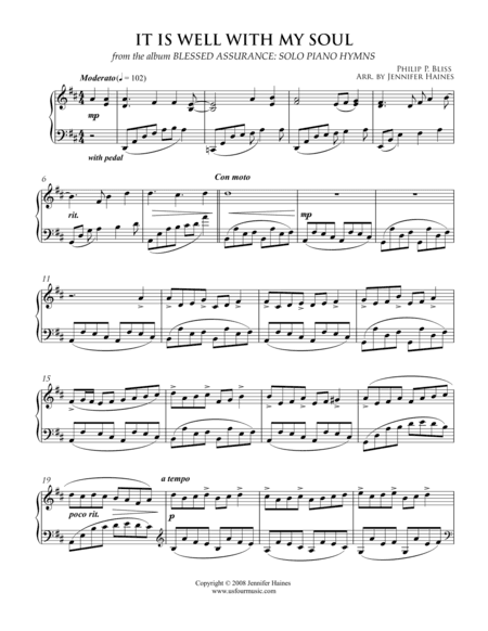 It Is Well (arr. Jennifer Haines)