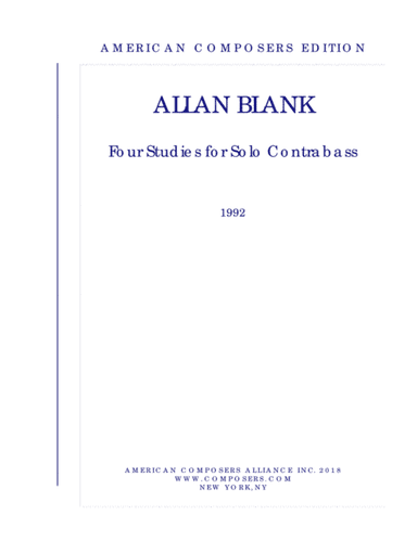 [Blank] Four Studies for Contrabass