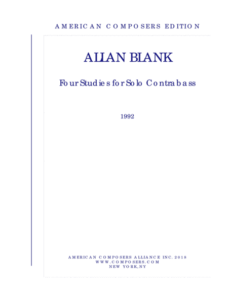 [Blank] Four Studies for Contrabass