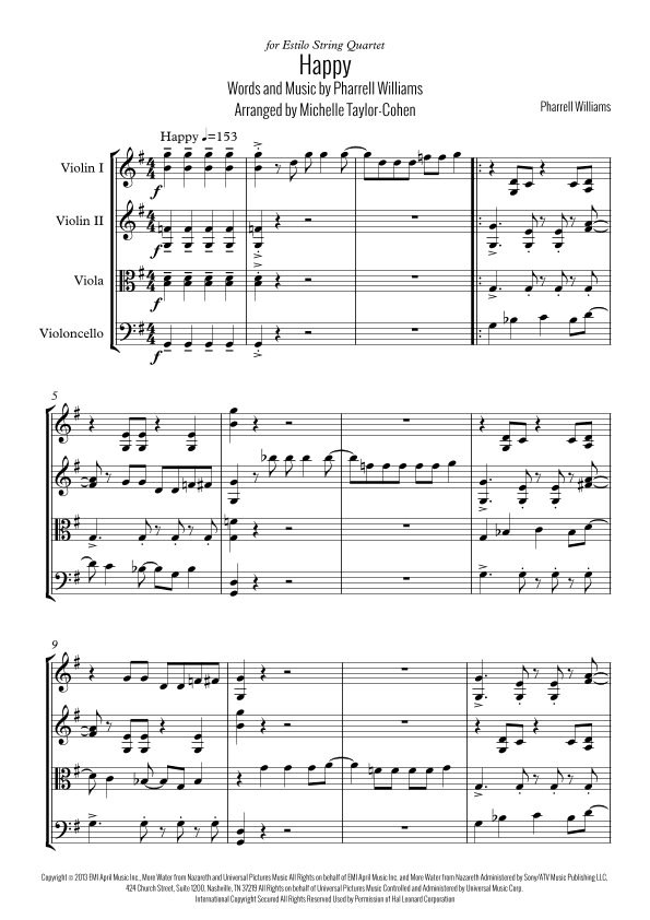 Happy (arr. Michelle Taylor-Cohen)