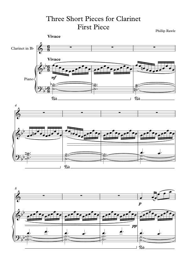 Three Short Pieces for Clarinet and Piano
