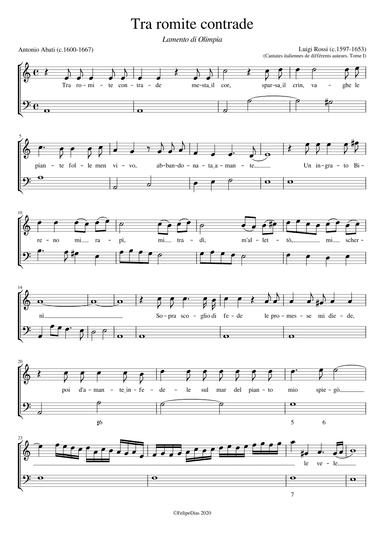 Lamento di Olimpia: Tra romite contrade (arr. Early Music Scores)