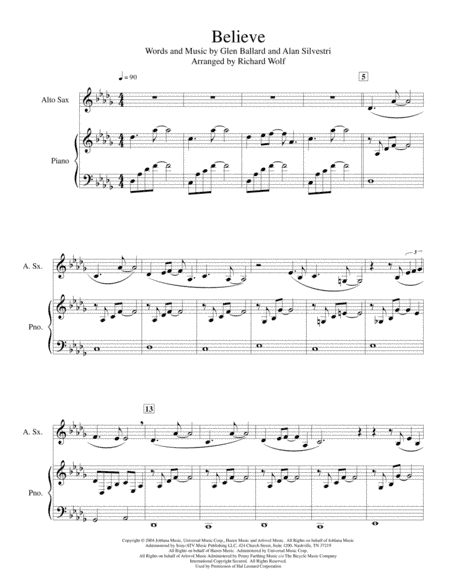 Believe (arr. Richard Wolf)