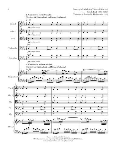 Homage to Bach - Variation 6 - Molto Cantabile - Version for Harpsichord and String Orchestra (arr. Stanley M Hoffman)