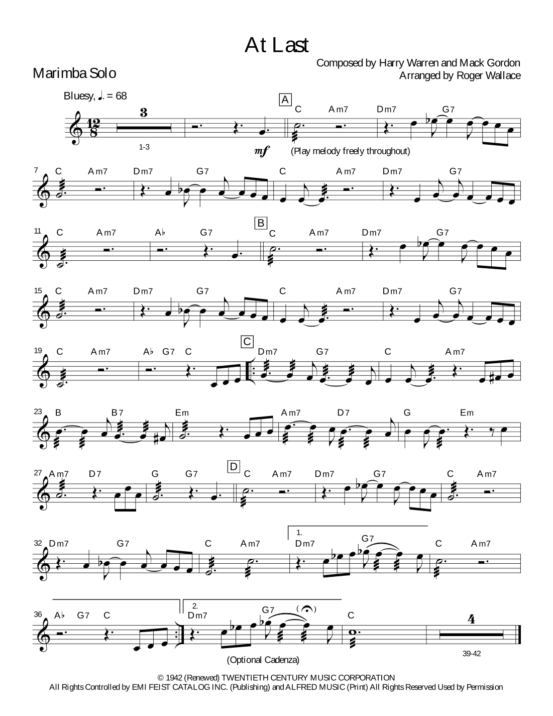 At Last (arr. Roger Wallace)