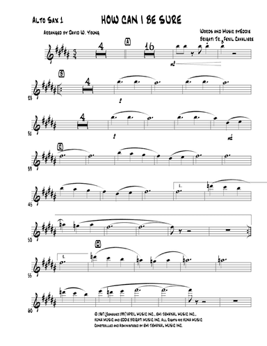 How Can I Be Sure (arr. David W. Young)