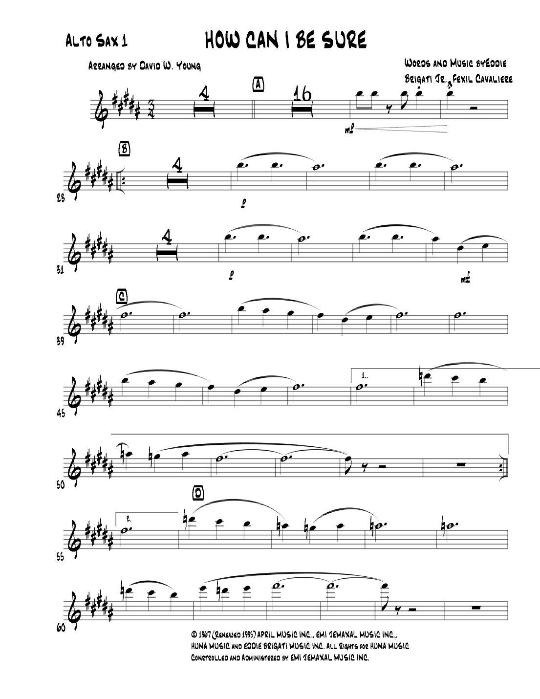 How Can I Be Sure (arr. David W. Young)