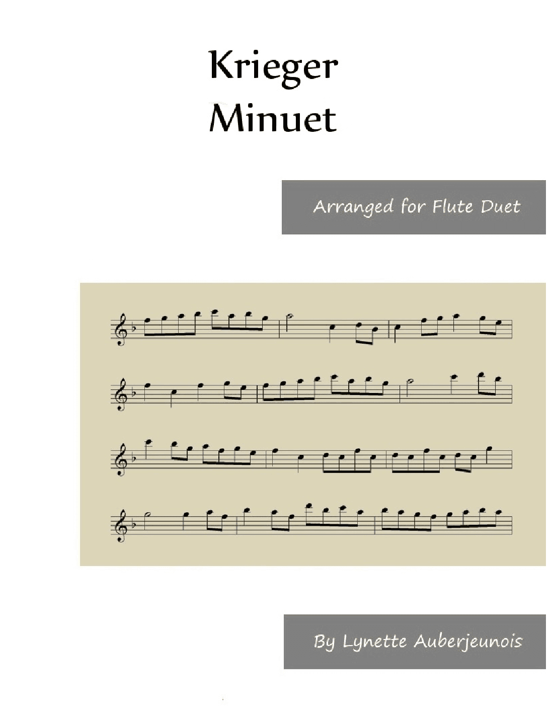 Minuet - Flute Duet (arr. Lynette Auberjeunois)