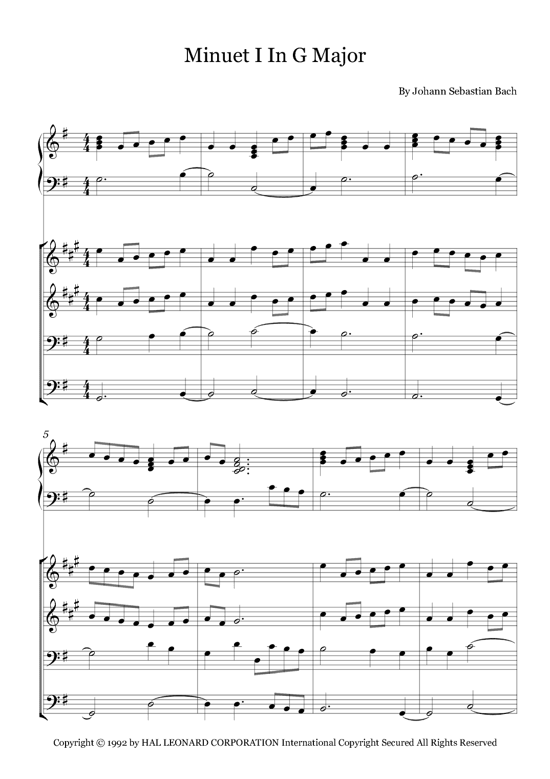 Minuet I In G Major (arr. Fernanda Moura)