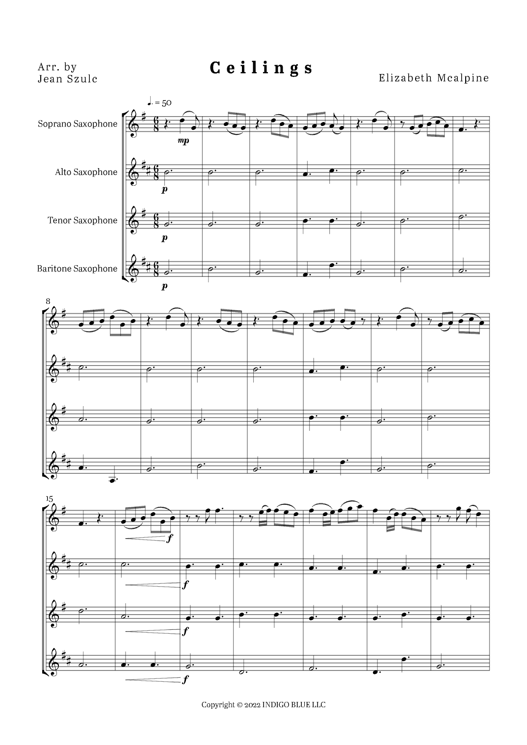 Ceilings (arr. Jean Szulc)