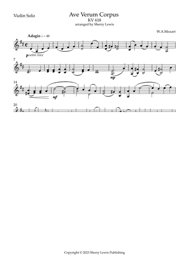 Ave Verum Corpus KV 618 (arr. Sherry Lewis)