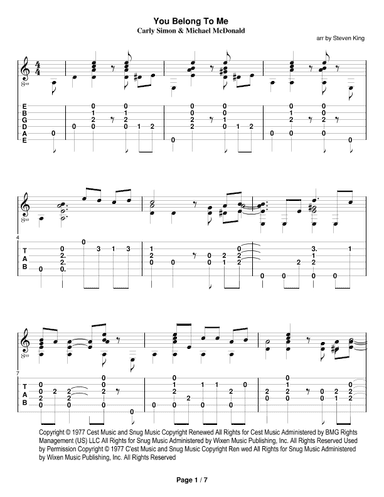 You Belong To Me (arr. Steven King)