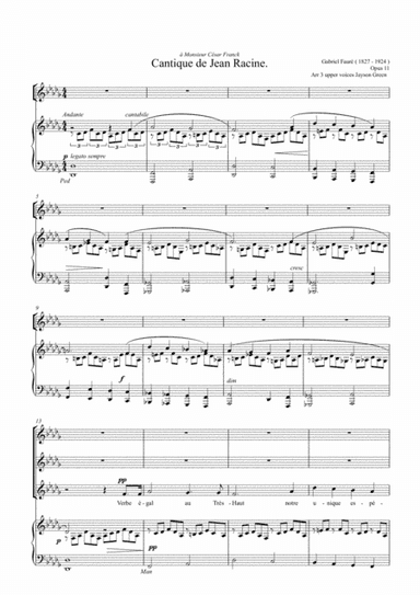 Cantique de Jean Racine (arr. Jayson Green)