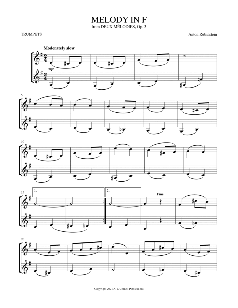 Melody in F (arr. Mark Phillips)