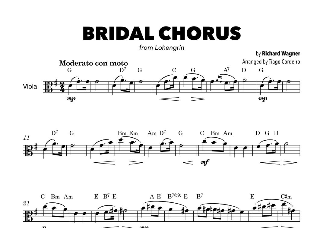 Bridal Chorus (arr. Tiago Cordeiro)