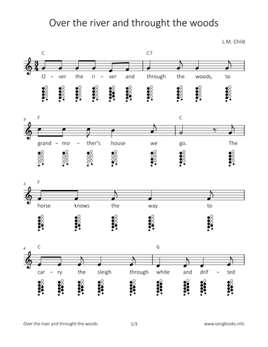 Over the river and through the woods (arr. songbooks.info)