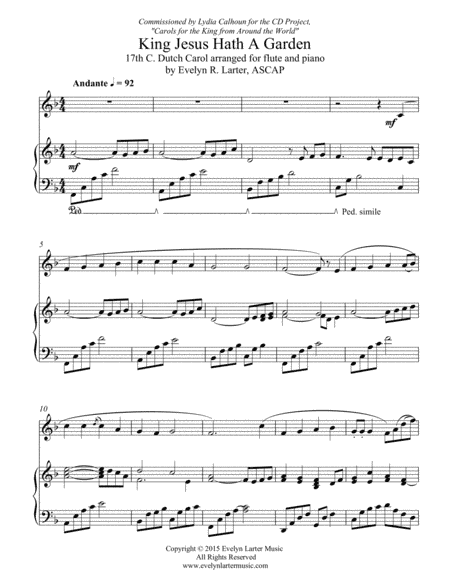 King Jesus Hath A Garden (arr. Evelyn Larter Music)