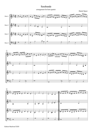 Sarabande (arr. Edition Maulwurf)