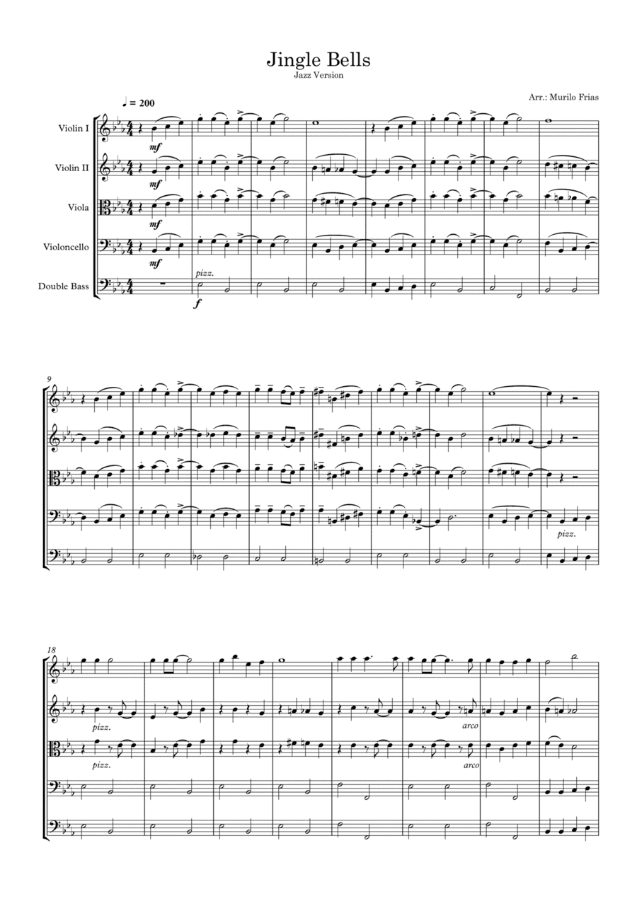 Jingle Bells - String Orchestra (Jazz Version) (arr. Murilo Frias)