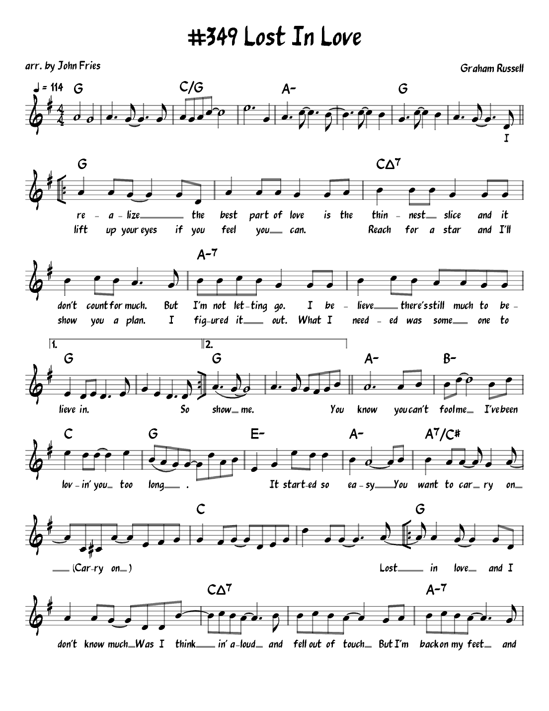 Lost In Love (arr. John Fries)