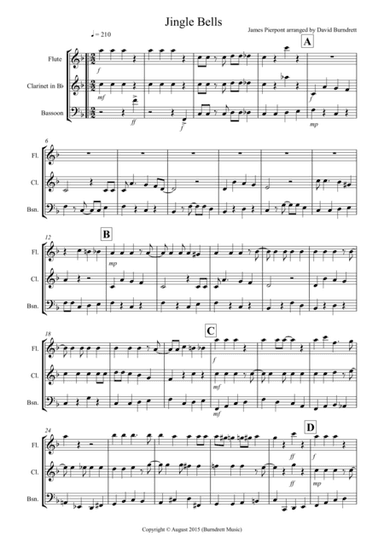 Jingle Bells (jazzy style!) for Wind Trio (arr. David Burndrett)