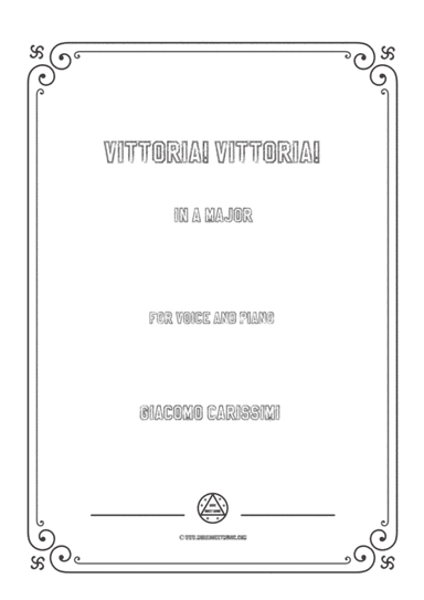 Carissimi-Vittoria! Vittoria! in A Major,for voice and piano (arr. MSM)