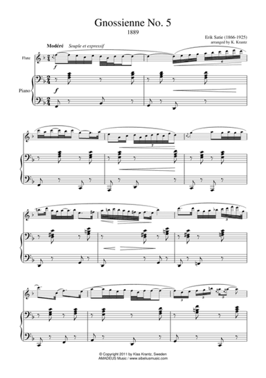 Gnossienne 5 for flute and piano (arr. K. Krantz)