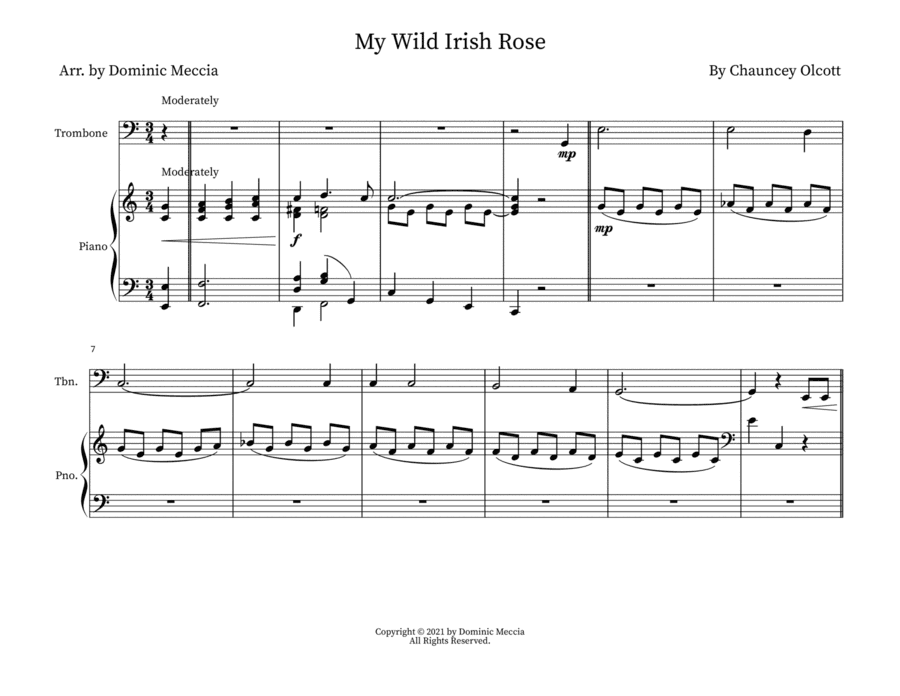 My Wild Irish Rose (arr. Dominic Meccia)
