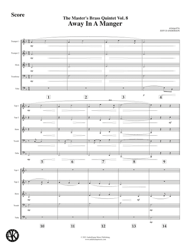 Away in a Manger for brass quintet (arr. Jeff D. Anderson)