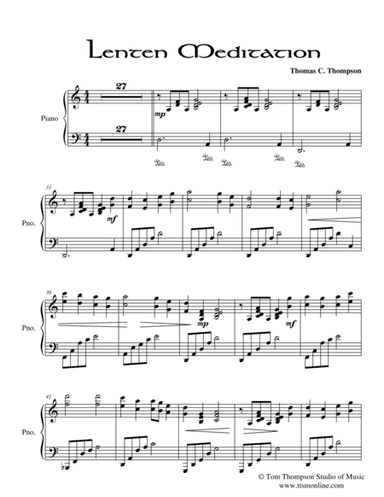 Lenten Meditation (piano score) (arr. Thomas C. Thompson)