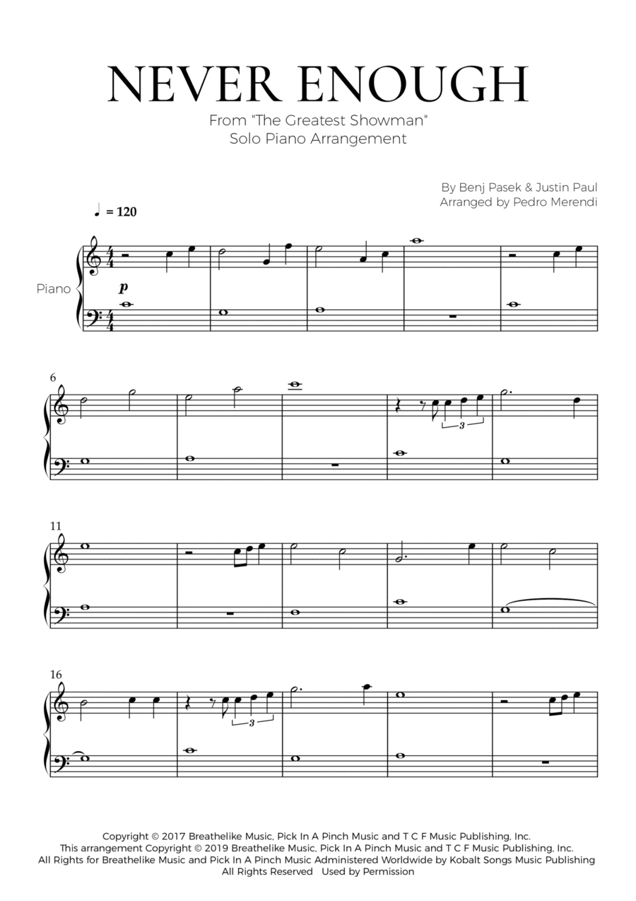 Never Enough (arr. Pedro Merendi)