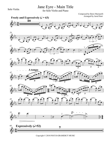 Jane Eyre - Main Title (arr. Jared Starr)