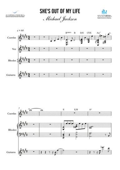 She's Out Of My Life - Score Only (arr. Academia Unimusica)
