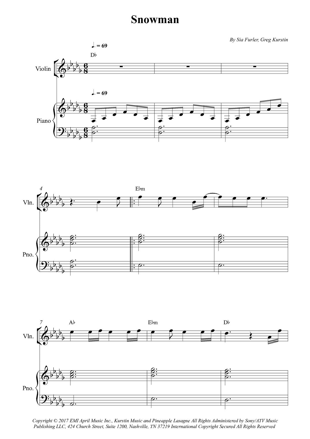 Snowman (arr. Wesley S. SIlva)