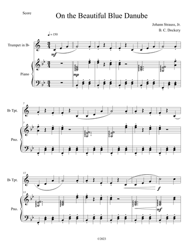 The Blue Danube (Trumpet Solo with Piano Accompaniment) (arr. B. C. Dockery)