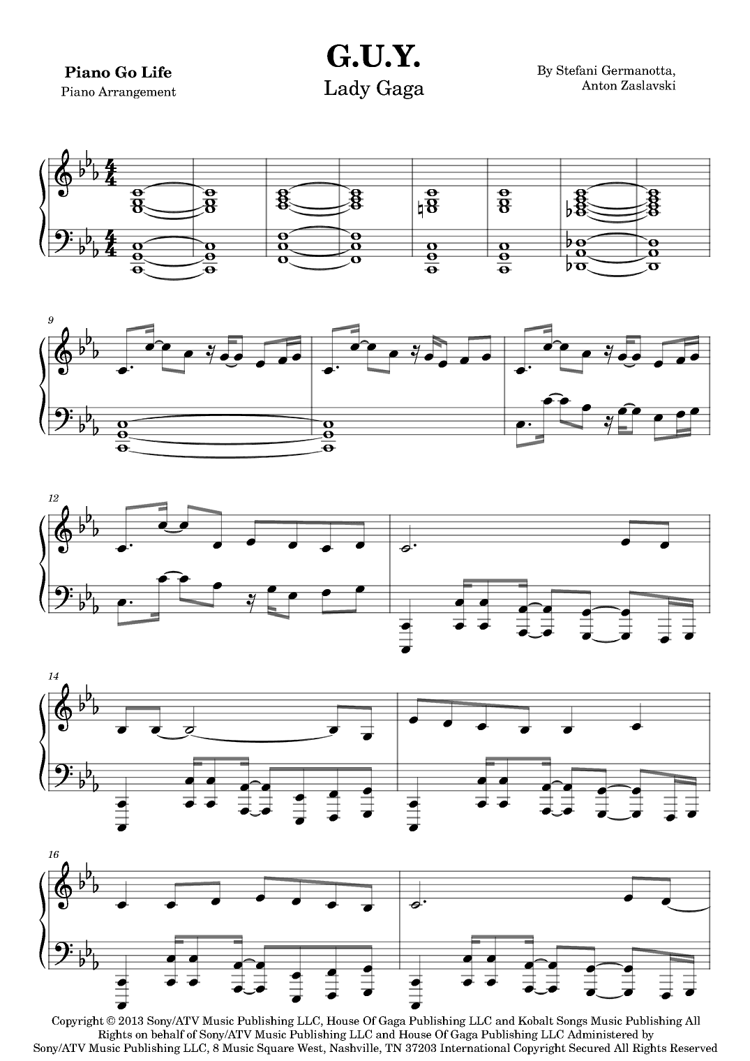 G.u.y. (arr. Piano Go Life)