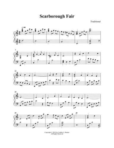 Scarborough Fair (arr. Cynthia A. Boener)