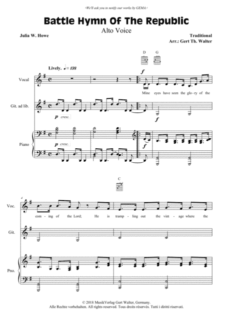 Battle Hymn Of The Republic (arr. Gert Th. Walter)