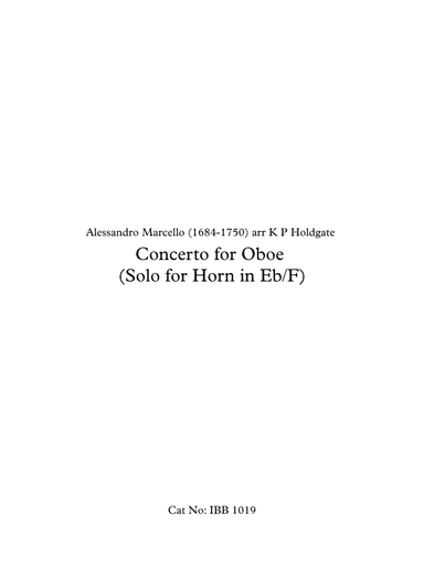 Concerto for Oboe (Solo for Horn in Eb/F) (arr. Kevin Holdgate)