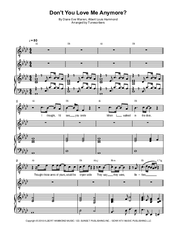 Don't You Love Me Anymore? (arr. Tunescribers)