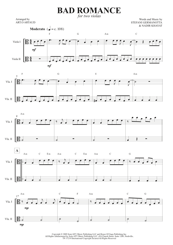 Bad Romance (arr. Art.o Artaud)