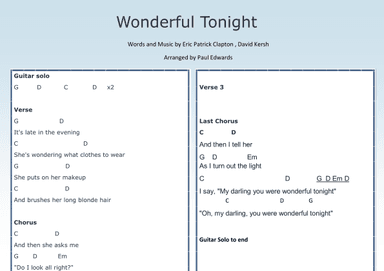 Wonderful Tonight (arr. Paul Edwards)