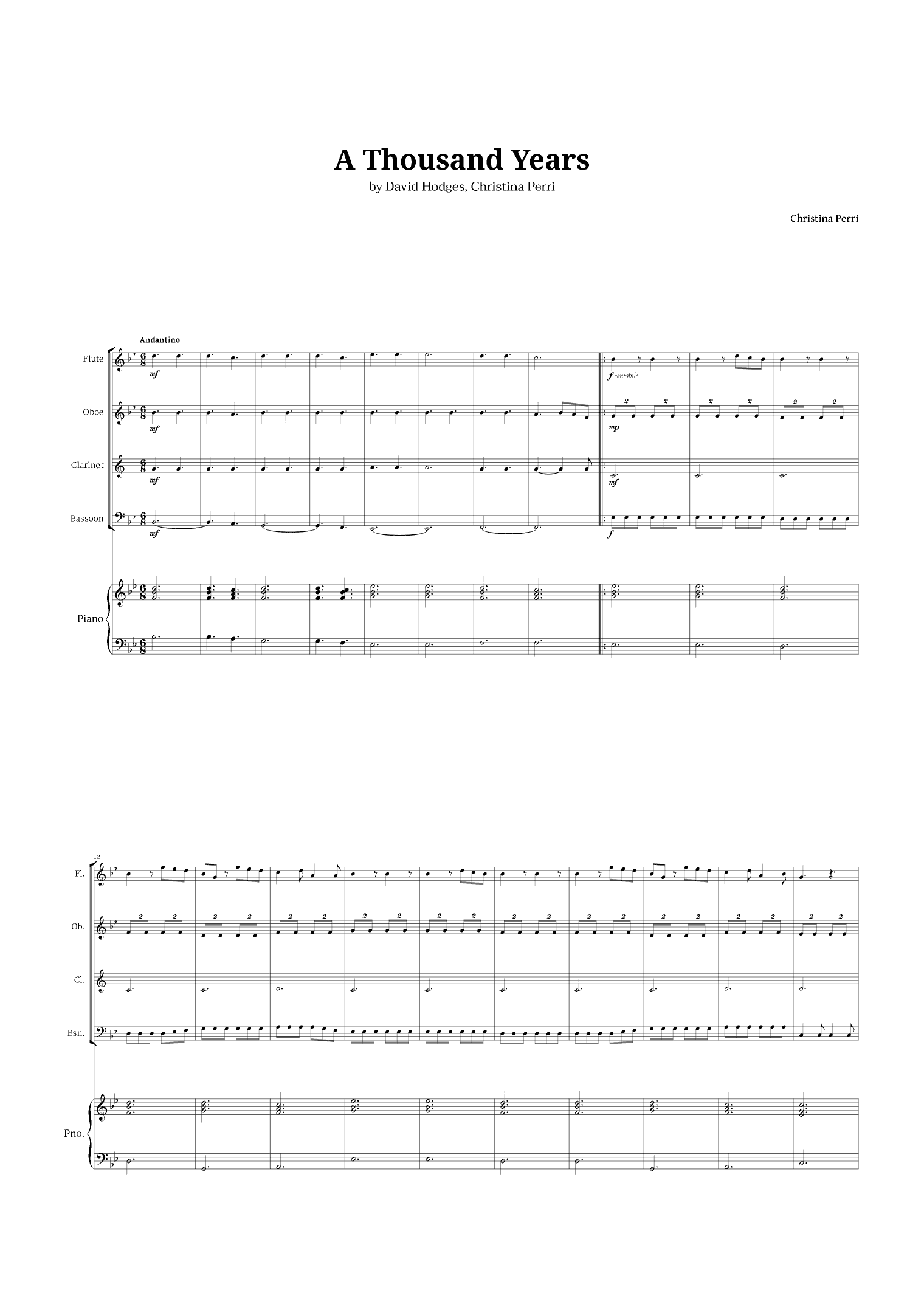 A Thousand Years (arr. Langanho)