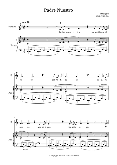 Padre Nuestro - Lord's Prayer (arr. Ana Fontecha)