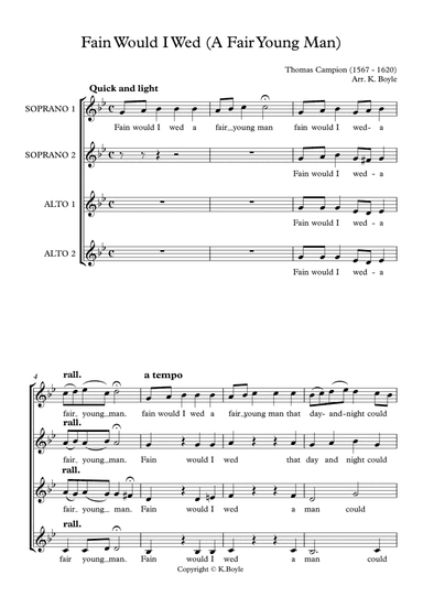Fain Would I Wed (SSAA) (arr. Kerry Boyle)