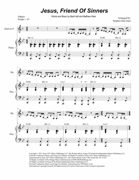 Jesus, Friend Of Sinners (arr. Stephen DeCesare)